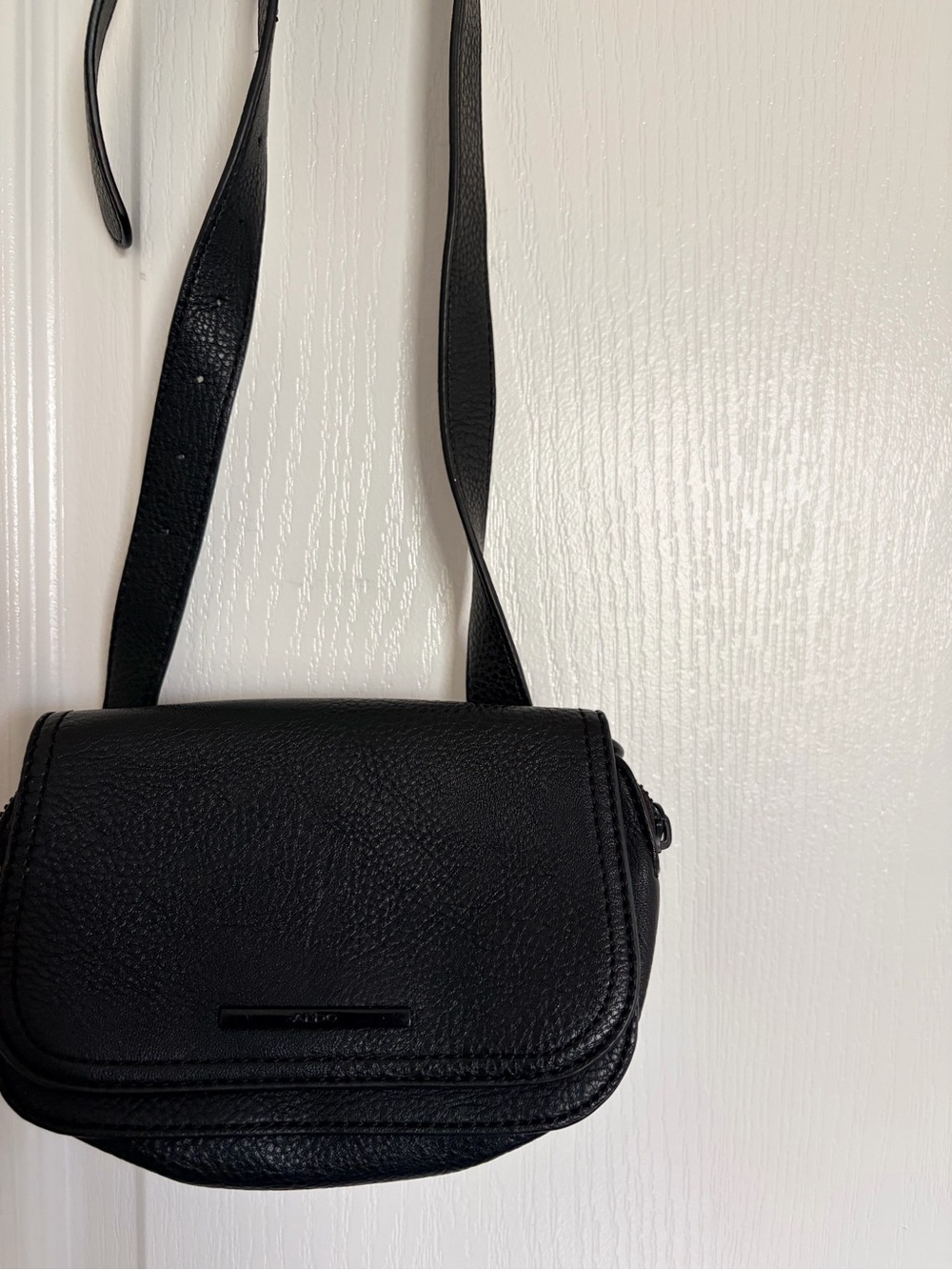 Black Aldo Leather Belt Bag